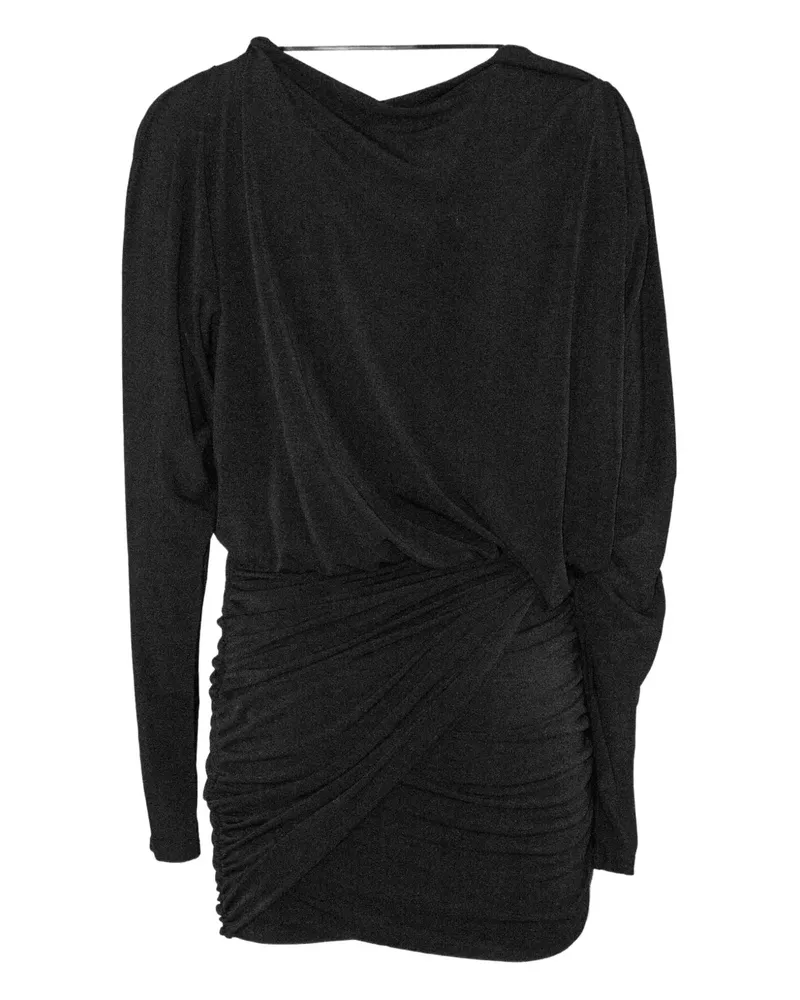 ANDAMANE Drapiertes Minikleid mit V-Ausschnitt - Schwarz Schwarz