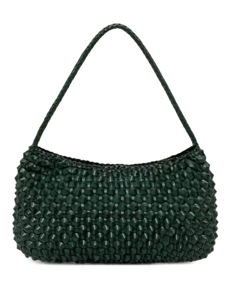 Dragon Diffusion Basil Cactus Schultertasche aus geflochtenem Leder - Grün Grün