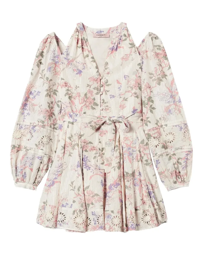 Twin-Set Kleid mit Blumen-Print - Weiß Weiß