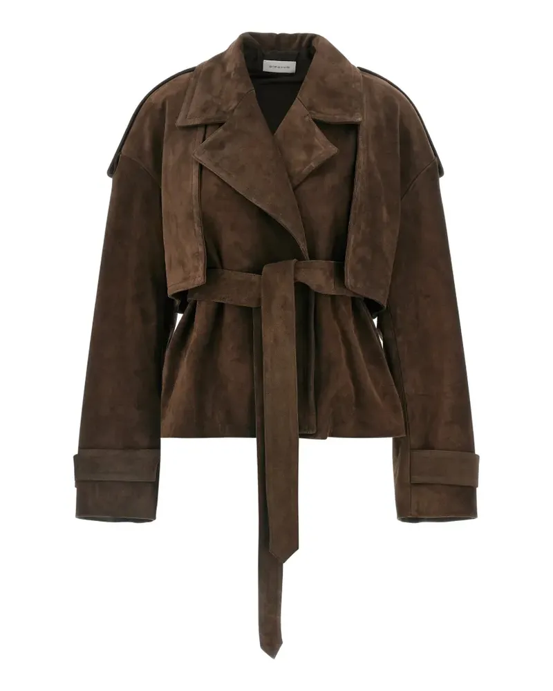 ARMARIUM Flaminia lapel suede jacket - Braun Braun