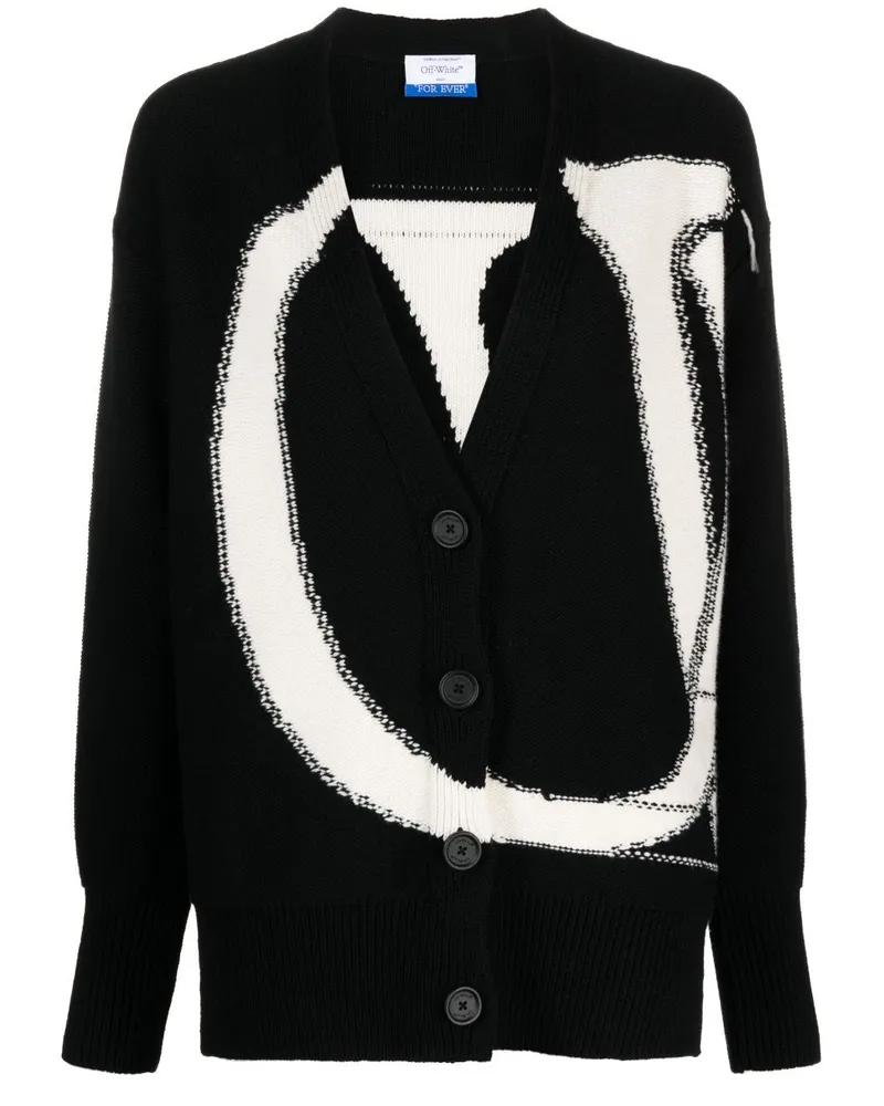 OFF-WHITE Intarsien-Cardigan aus Wolle - Schwarz Schwarz