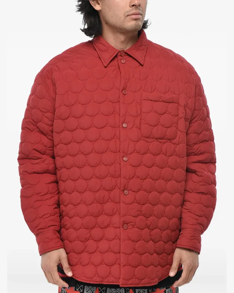 OFF-WHITE quilted logo-patch jacket - Rot Rot