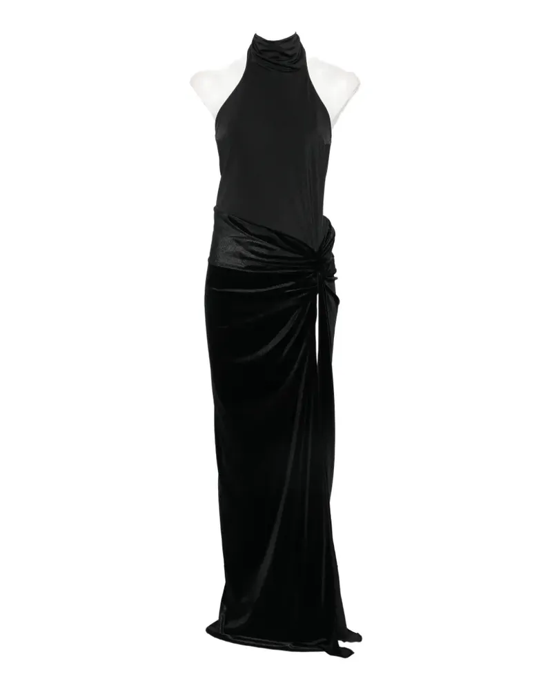 ANDAMANE Rückenfreies Neckholder-Maxikleid - Schwarz Schwarz