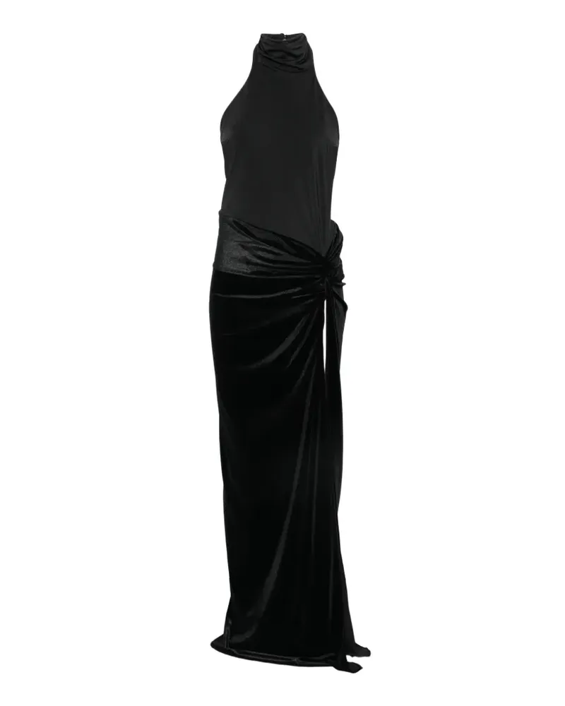 ANDAMANE Rückenfreies Neckholder-Maxikleid - Schwarz Schwarz