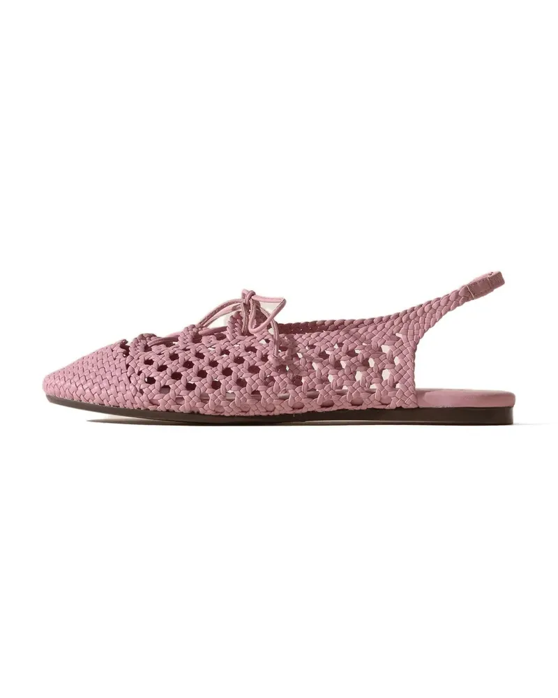 HEREU Sardana lace-up woven pumps - Rosa Rosa