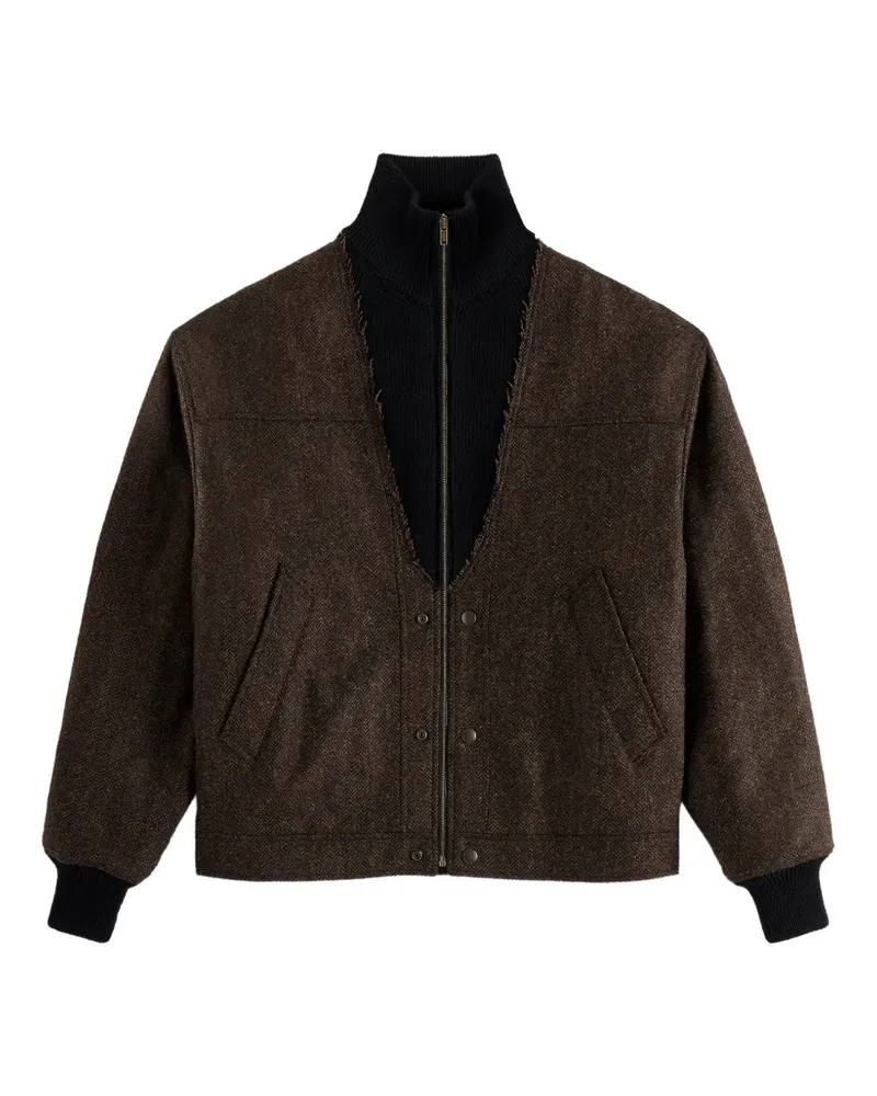 Maison Margiela Bomberjacke mit Fischgrätenmuster - Braun Braun