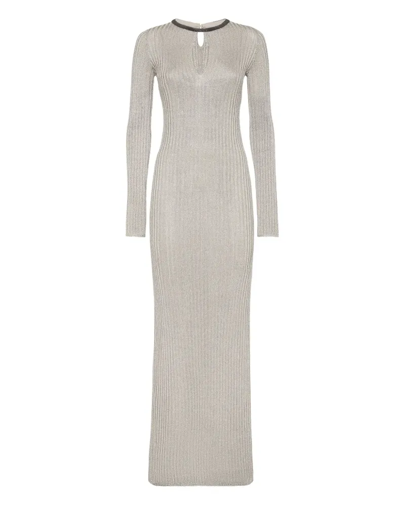 Brunello Cucinelli Maxikleid mit Schlüssellochausschnitt - Nude Nude