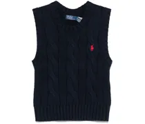 Pullunder mit Zopfmuster - Blau