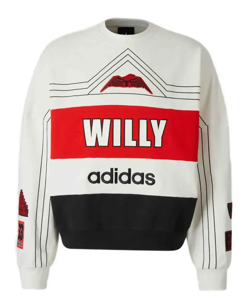 adidas x Willy Chavarria embroidered logo hoodie - Weiß Weiß