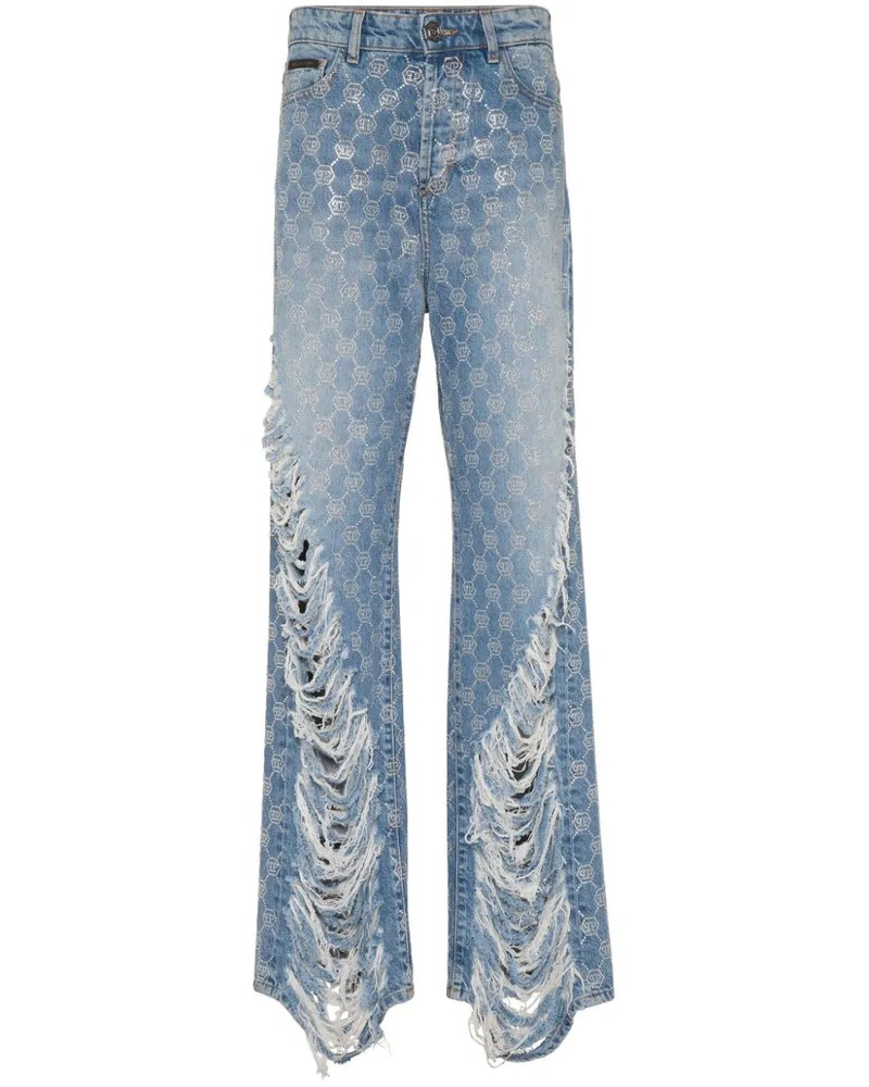 Philipp Plein Jeans mit Monogramm - Blau Blau