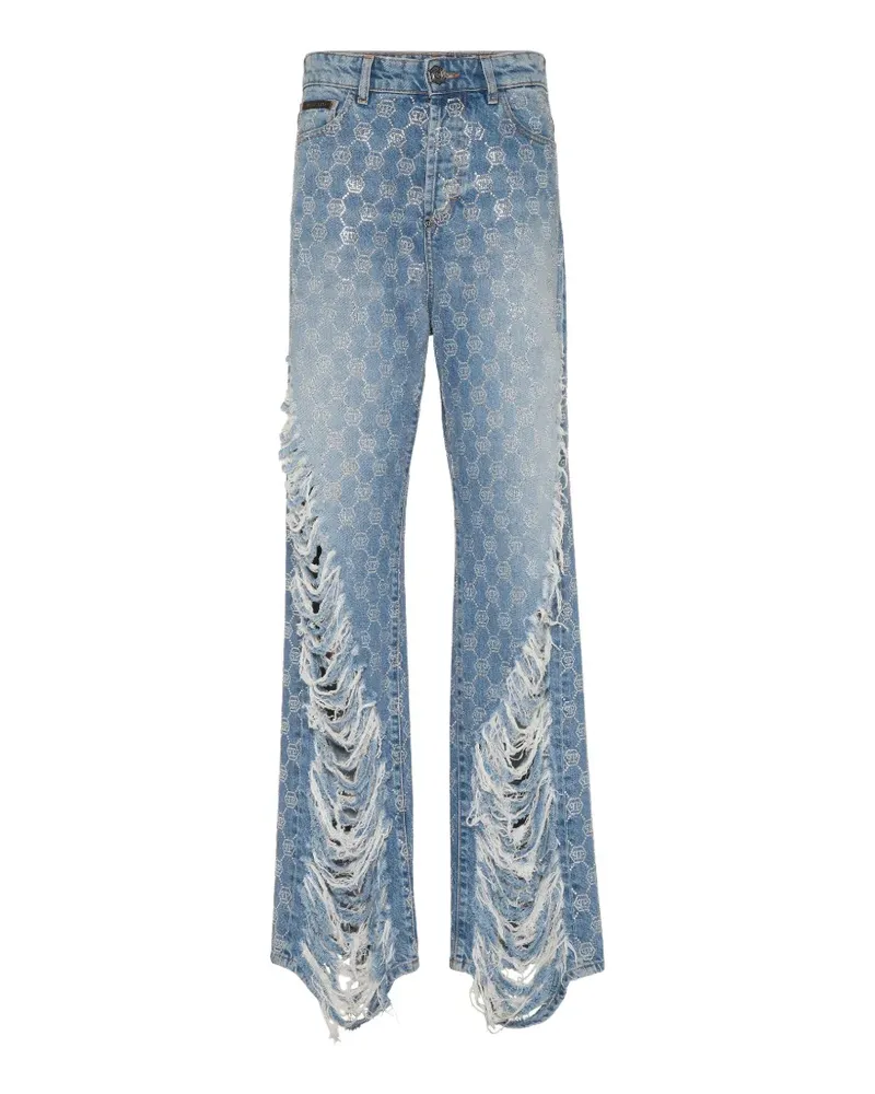 Philipp Plein Jeans mit Monogramm - Blau Blau