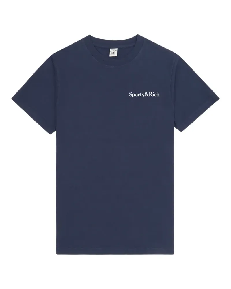 SPORTY & RICH T-Shirt mit Logo-Detail - Blau Blau