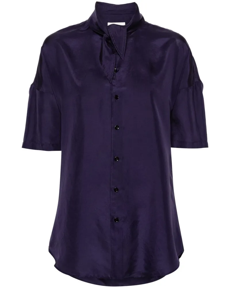 Christophe Lemaire Seidenhemd mit Schaldetail - Violett Violett