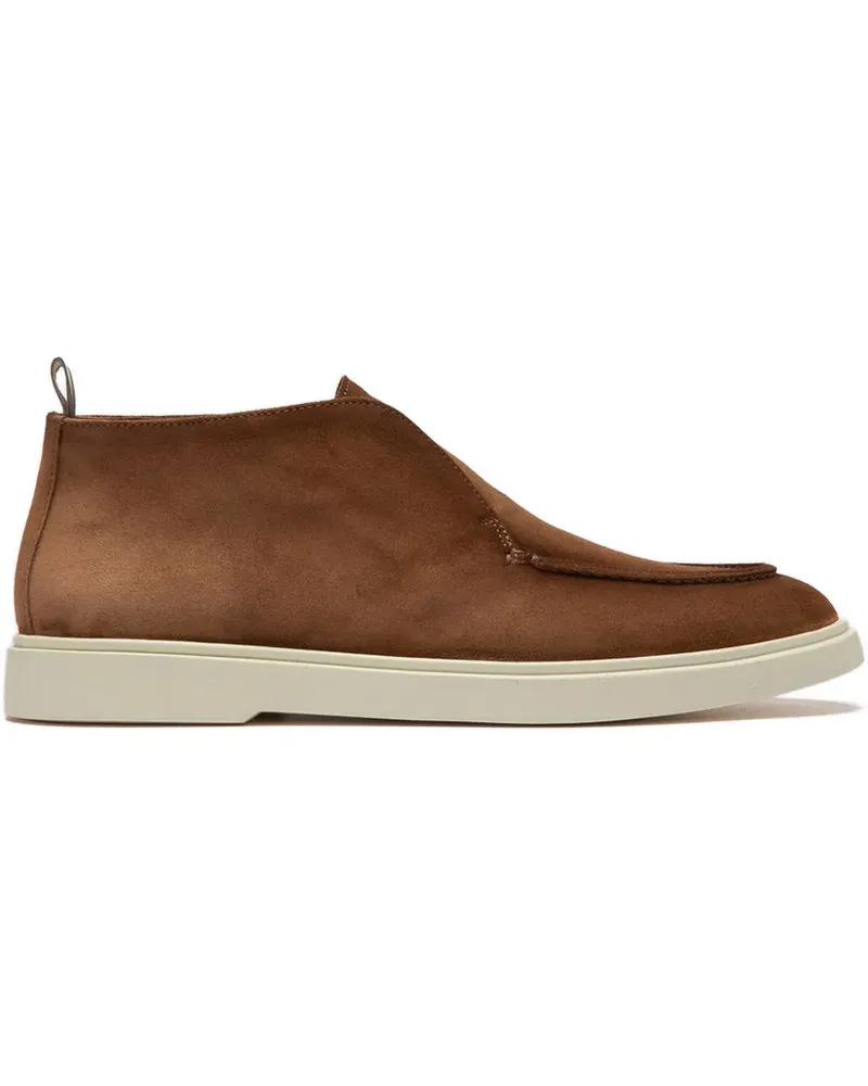 Officine Creative Italia Bones suede slip-on boots - CASTAGNO Castagno