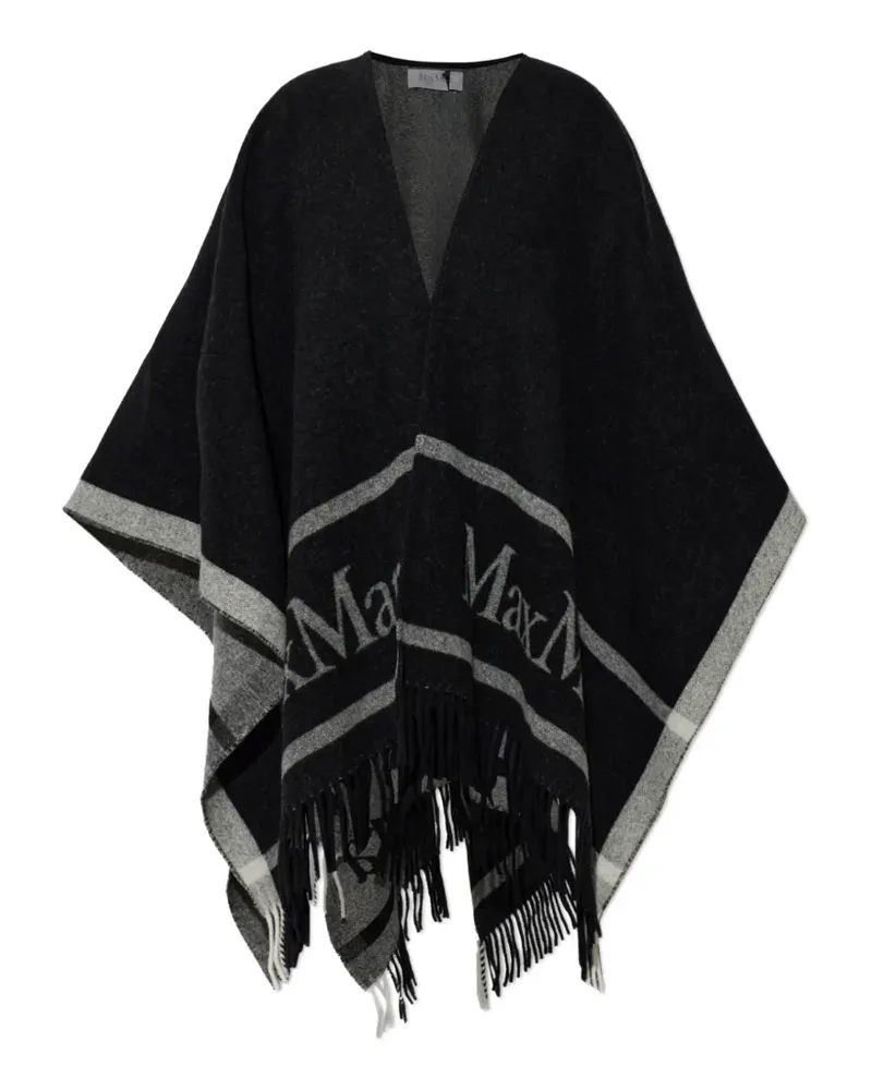 Max Mara fringed poncho - Schwarz Schwarz