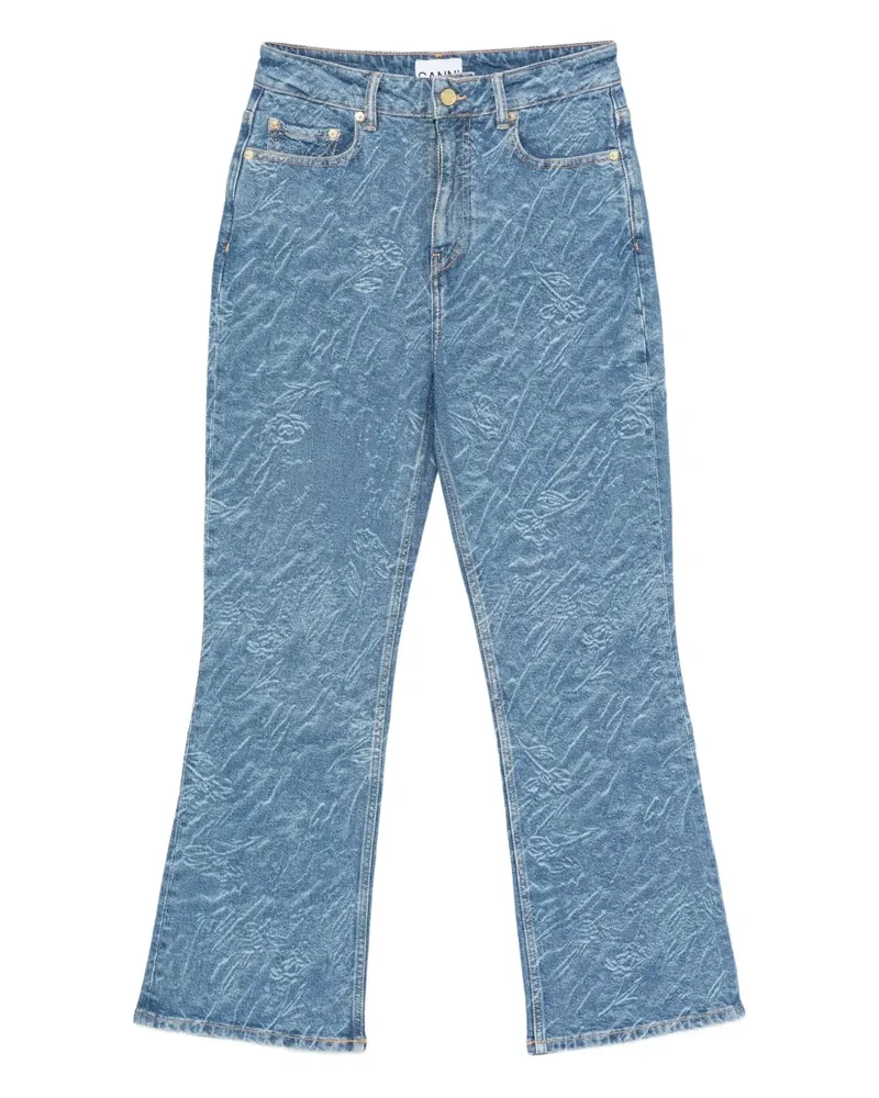 Ganni Strukturierte Five-Pocket-Jeans - Blau Blau
