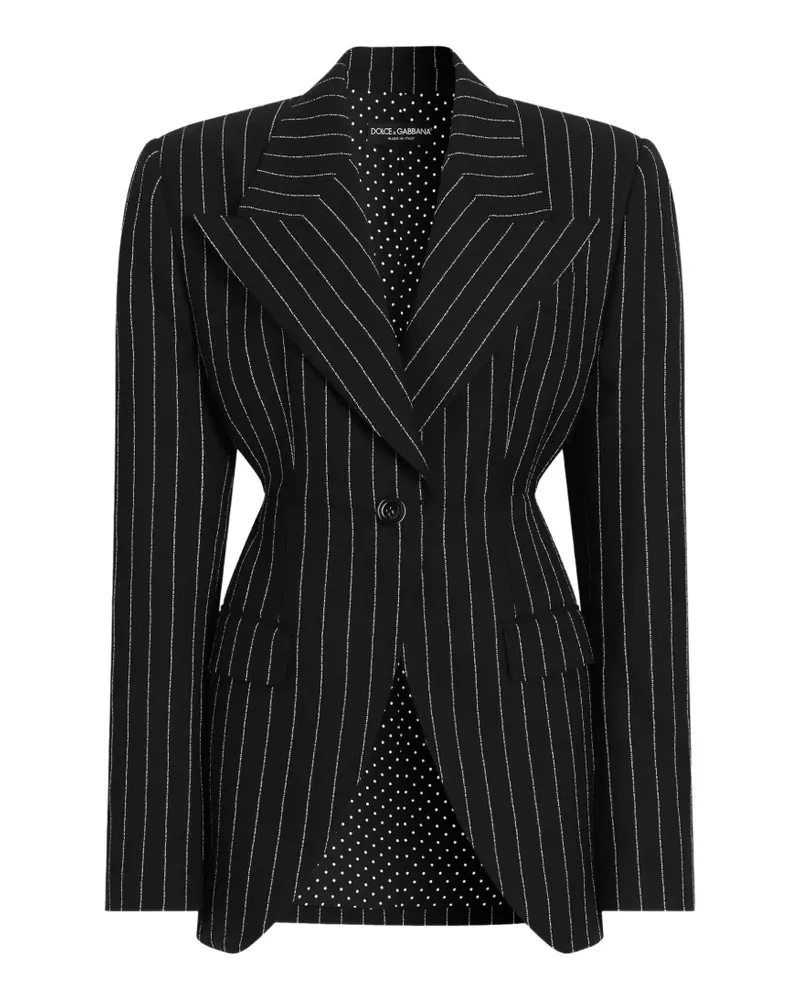 Dolce & Gabbana Einreihiger Blazer mit Nadelstreifen - Schwarz Schwarz