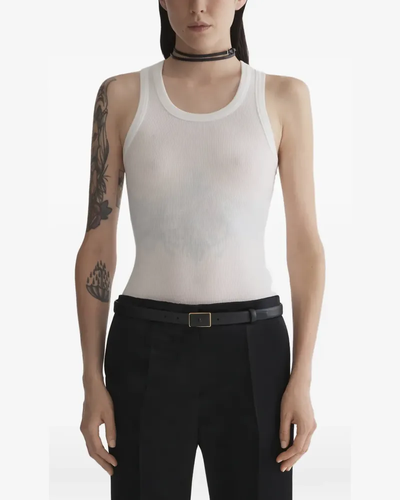 Thierry Mugler Geripptes Trägershirt - Grau Grau