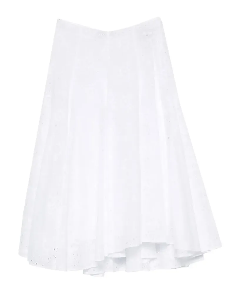 Tory Burch broderie-anglaise drawstring-waist midi skirt - Weiß Weiß
