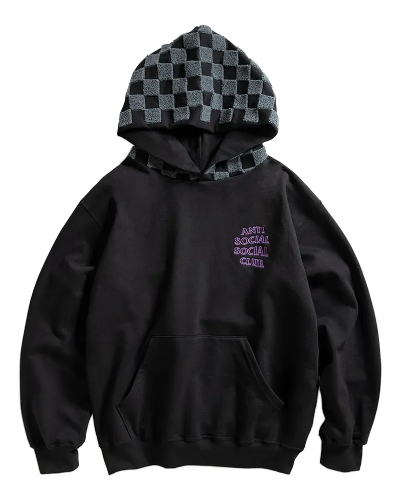 Anti Social Social Club chenille checkered hoodie - Schwarz Schwarz