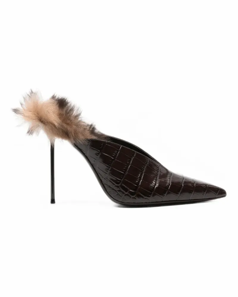 Paris Texas Lidia fur sabot shoes 105 - Braun Braun