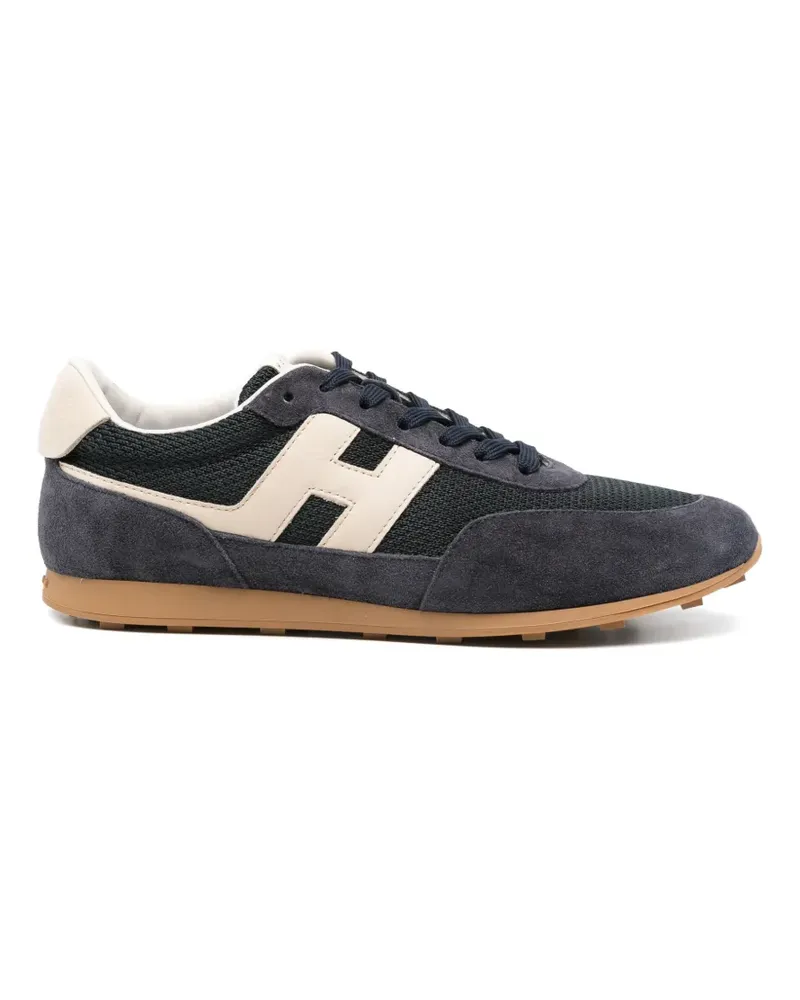 Hogan logo-patch panelled sneakers - Blau Blau