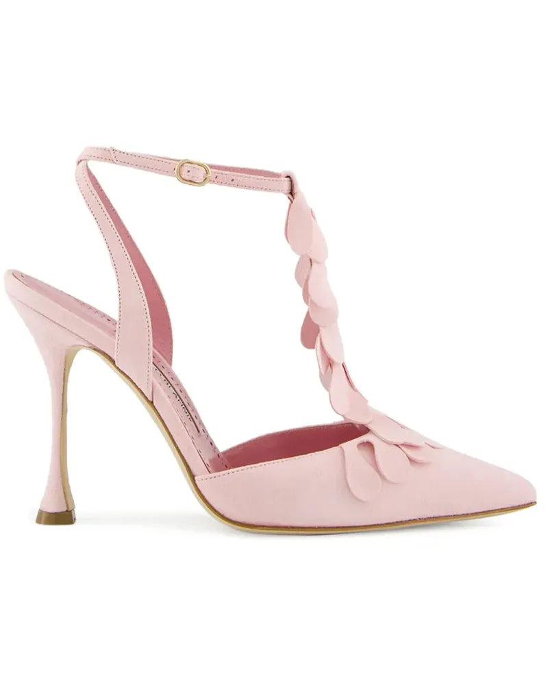 Manolo Blahnik Marwam Pumps mit Blütendetail 105mm - Rosa Rosa