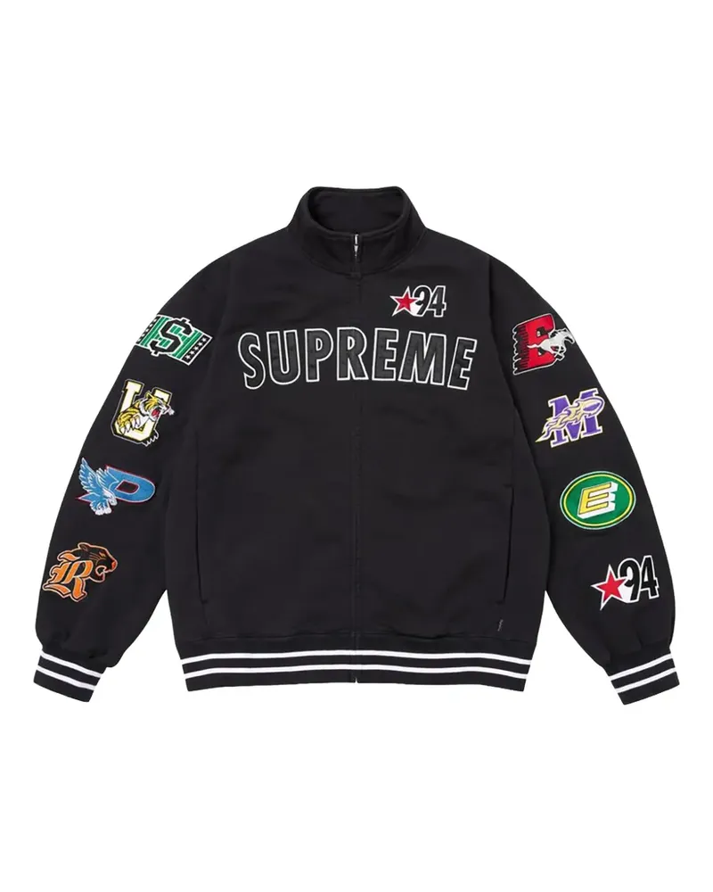 Supreme Being logo-patch zip-up jacket - Schwarz Schwarz