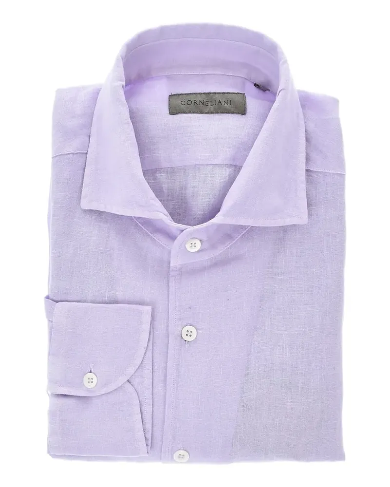 Corneliani linen french-collar shirt - Violett Violett
