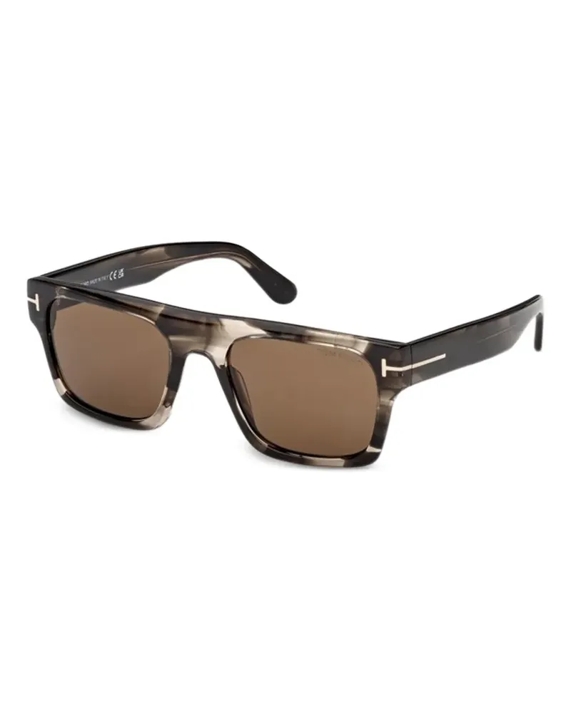 Tom Ford Cyrus-02 Sonnenbrille mit eckigem Gestell - Braun Braun