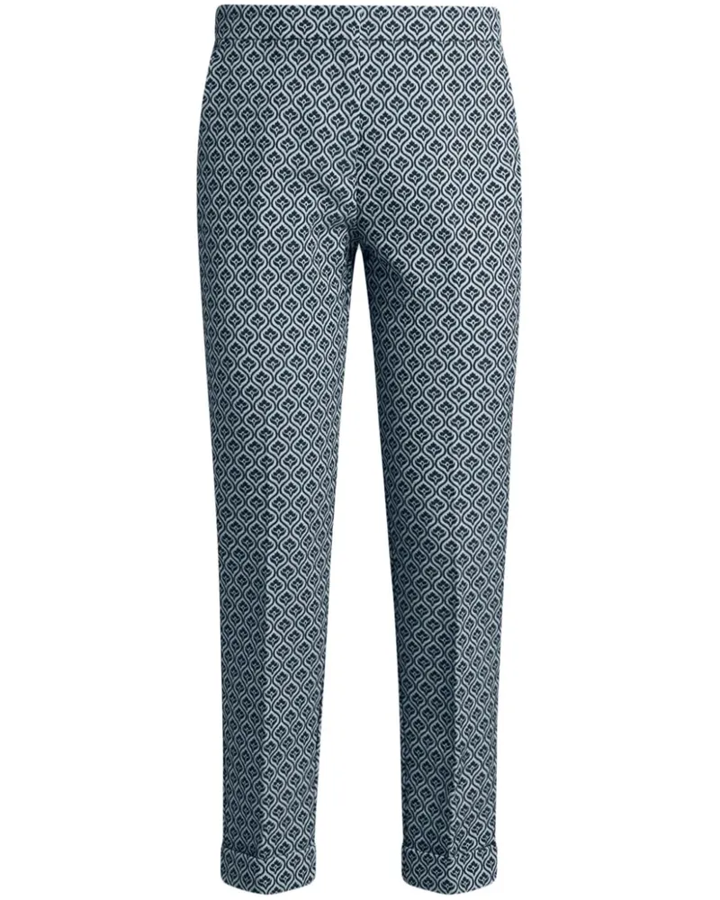 Etro Hose mit Blumenjacquard - Blau Blau
