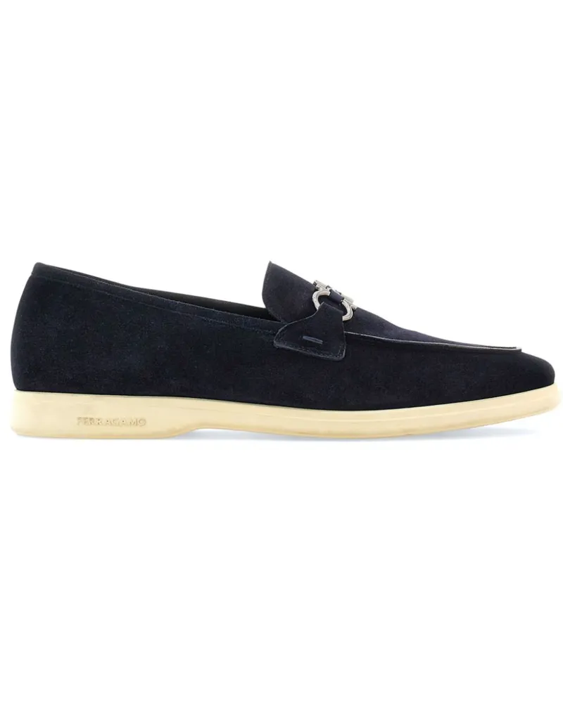 Ferragamo Loafer aus Wildleder mit Gancini-Schild - Blau Blau