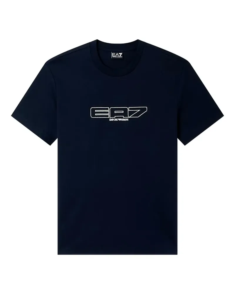 EA7 T-Shirt mit Logo-Stickerei - Blau Blau