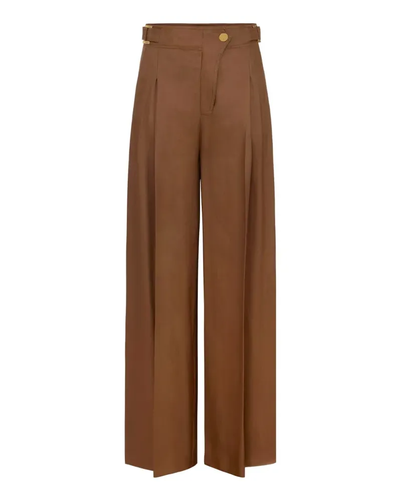 Elisabetta Franchi straps palazzo trousers - Braun Braun