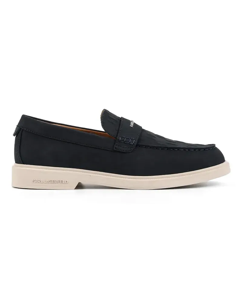 Karl Lagerfeld monogram-embossed leather loafers - Blau Blau