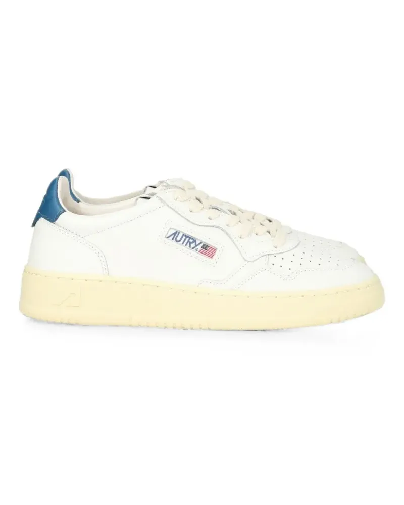 AUTRY Medalist low sneakers in white and mallard blue leather - Weiß Weiß