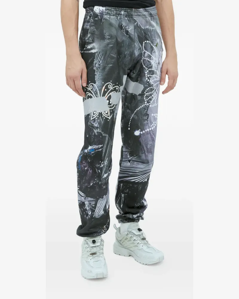 Praying Garbage graphic-print track pants - Schwarz Schwarz