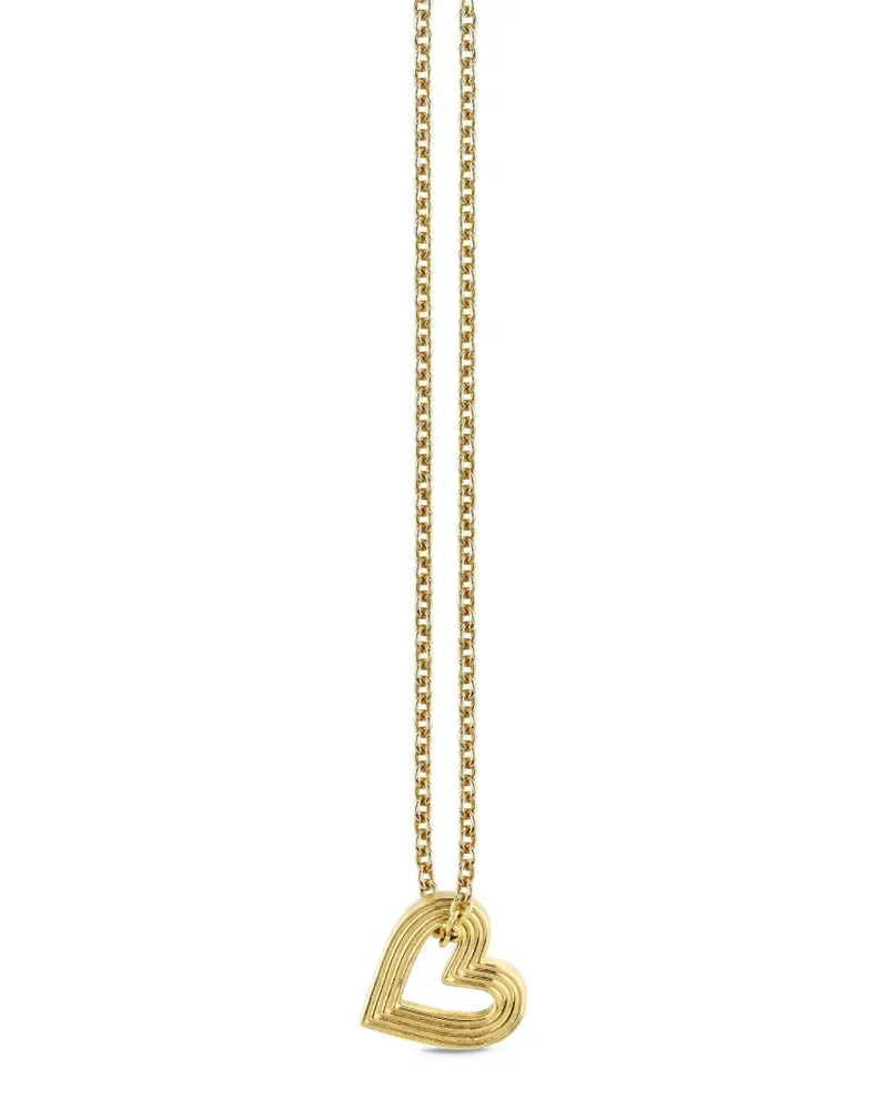 Sydney Evan 14kt Fluted Heart Gelbgoldhalskette Gold