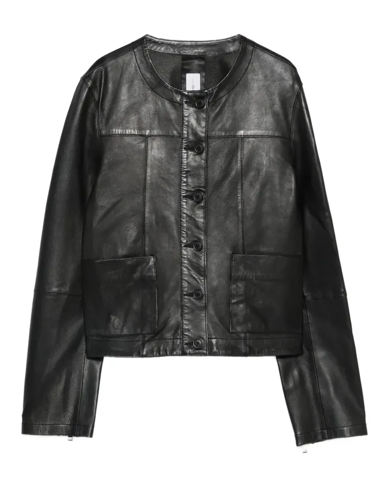 Bully buttoned leather jacket - Schwarz Schwarz