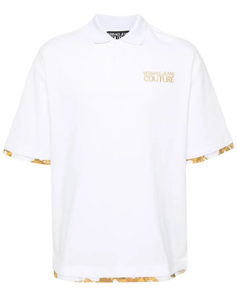 Versace Jeans Poloshirt mit Logo-Stickerei - Weiß Weiß