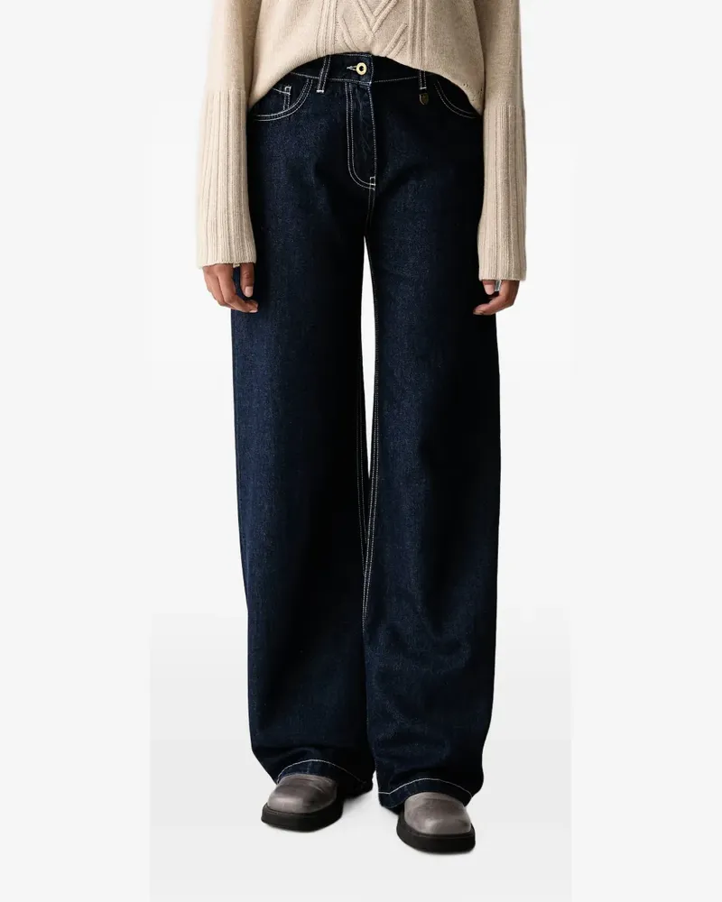 Aeronautica Militare Weite Jeans mit Kontrastnähten - Blau Blau