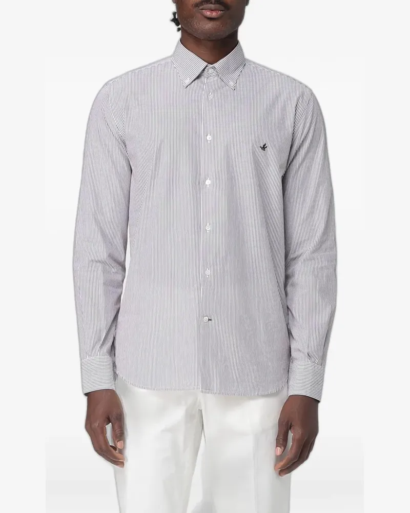 Brooksfield stripe-print button-down shirt - Grau Grau