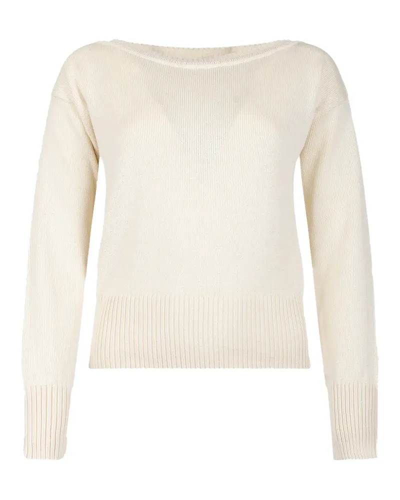 Max Mara boat-neck ribbed-trim sweater - Nude Nude