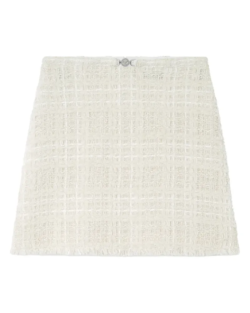 Versace Ausgefranster Minirock in A-Linie - Weiß Weiß