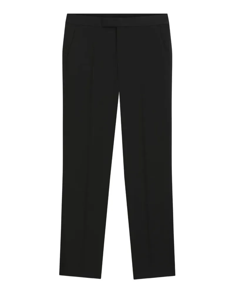 HUGO BOSS Hose aus Schurwolle mit Satinbesatz - Schwarz Schwarz