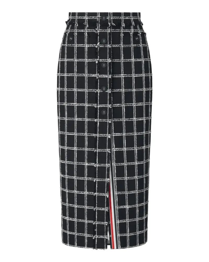 Thom Browne Tweed-Rock mit Hahnentrittmuster - Schwarz Schwarz