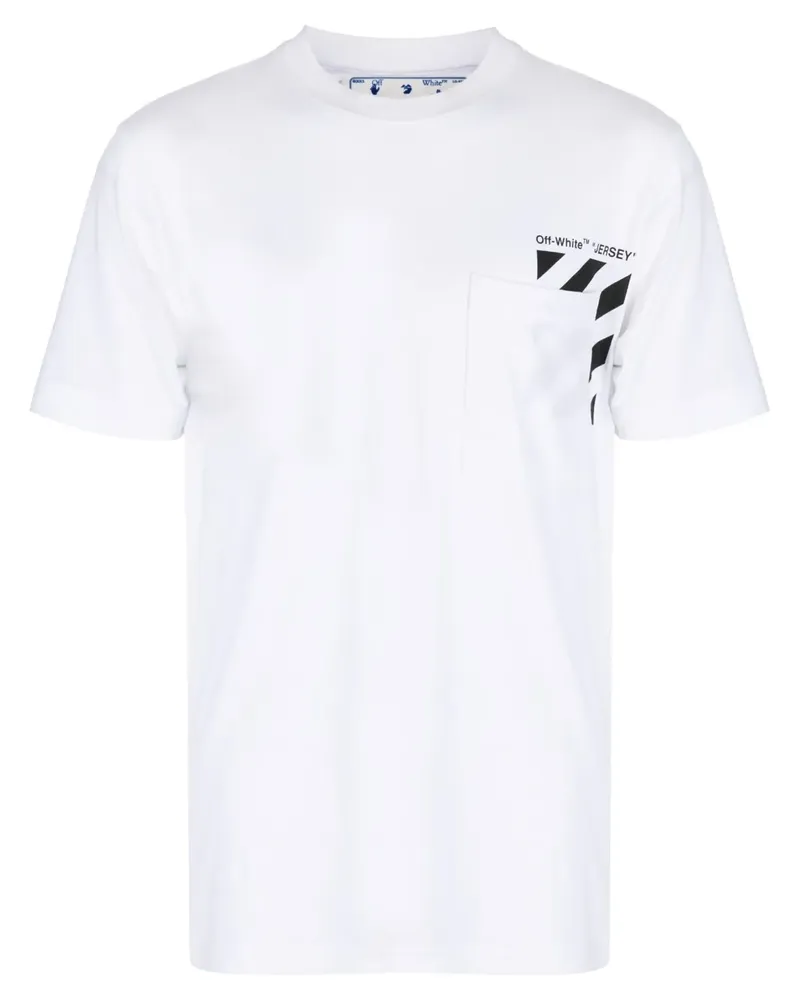 OFF-WHITE T-Shirt mit diagonalen Streifen - Weiß Weiß