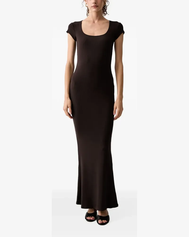 Guess ribbed cap-sleeve maxi dress - Braun Braun