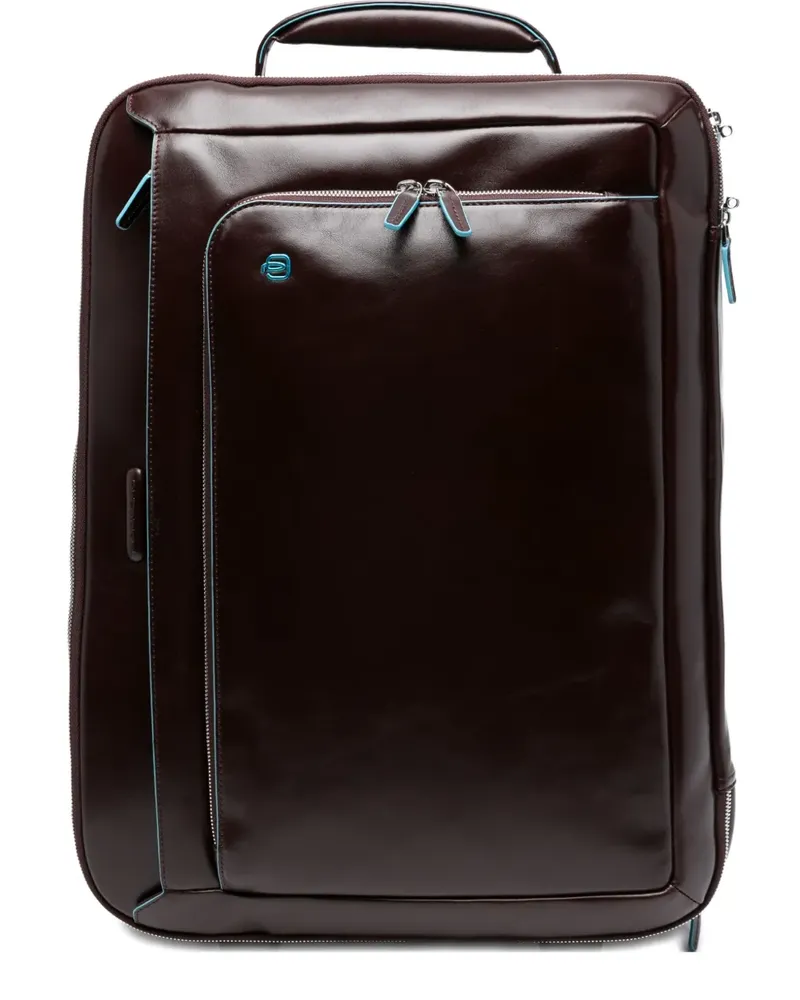 Piquadro Reisetasche aus Leder mit Rollen - Braun Braun