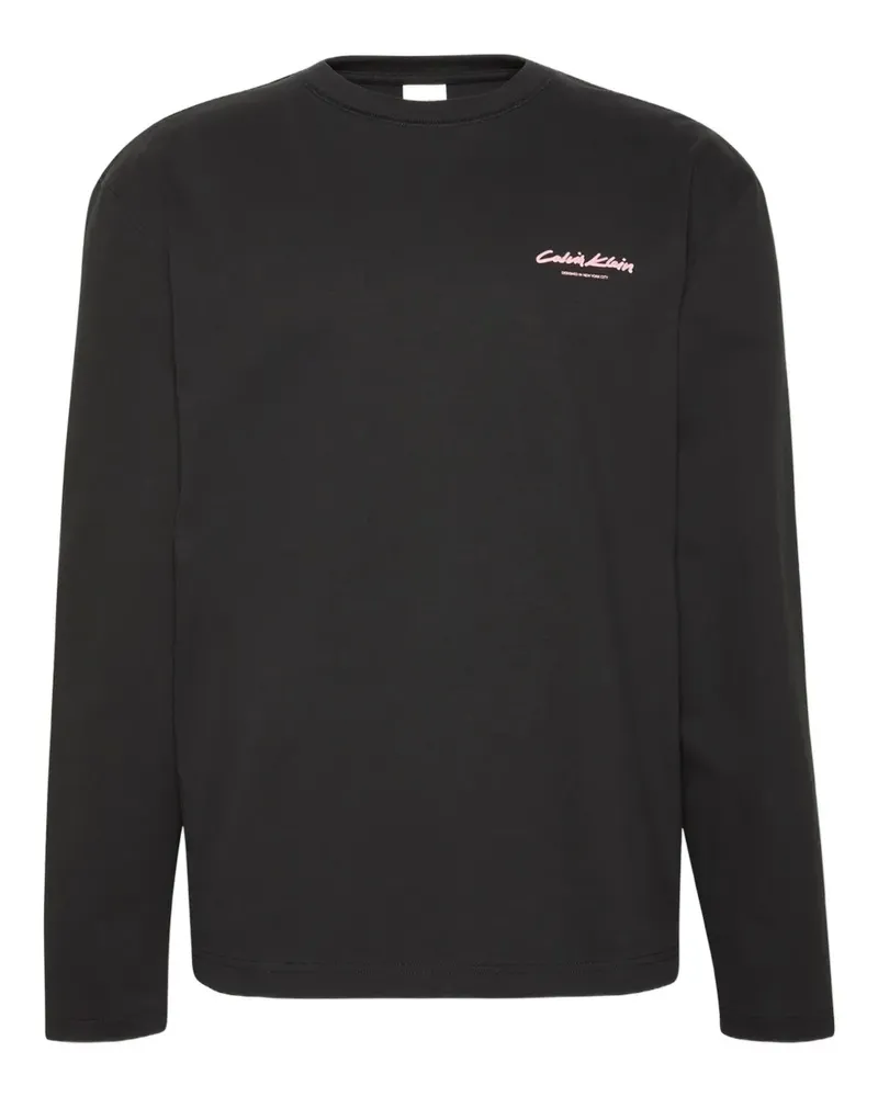 Calvin Klein Klassisches Langarmshirt - Schwarz Schwarz